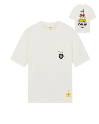 1012432-262 | PALLADIUM X SNOOPY LOGO LOOSE FIT COTTON T-SHIRT | MARSHMALLOW
