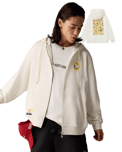 1012567-262 | PALLADIUM X SNOOPY LOGO LOOSE FIT HOODED JACKET | MARSHMALLOW