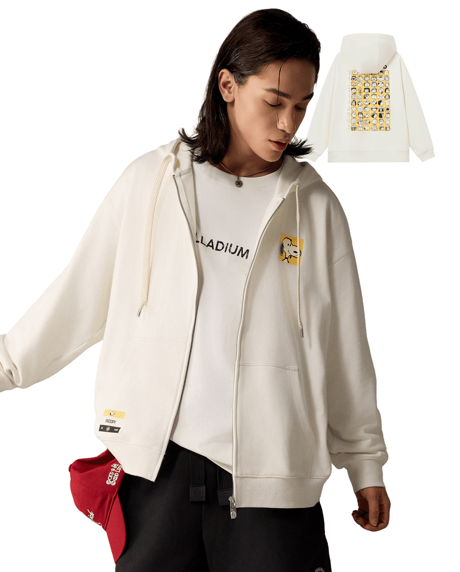 1012567-262 | PALLADIUM X SNOOPY LOGO LOOSE FIT HOODED JACKET | MARSHMALLOW