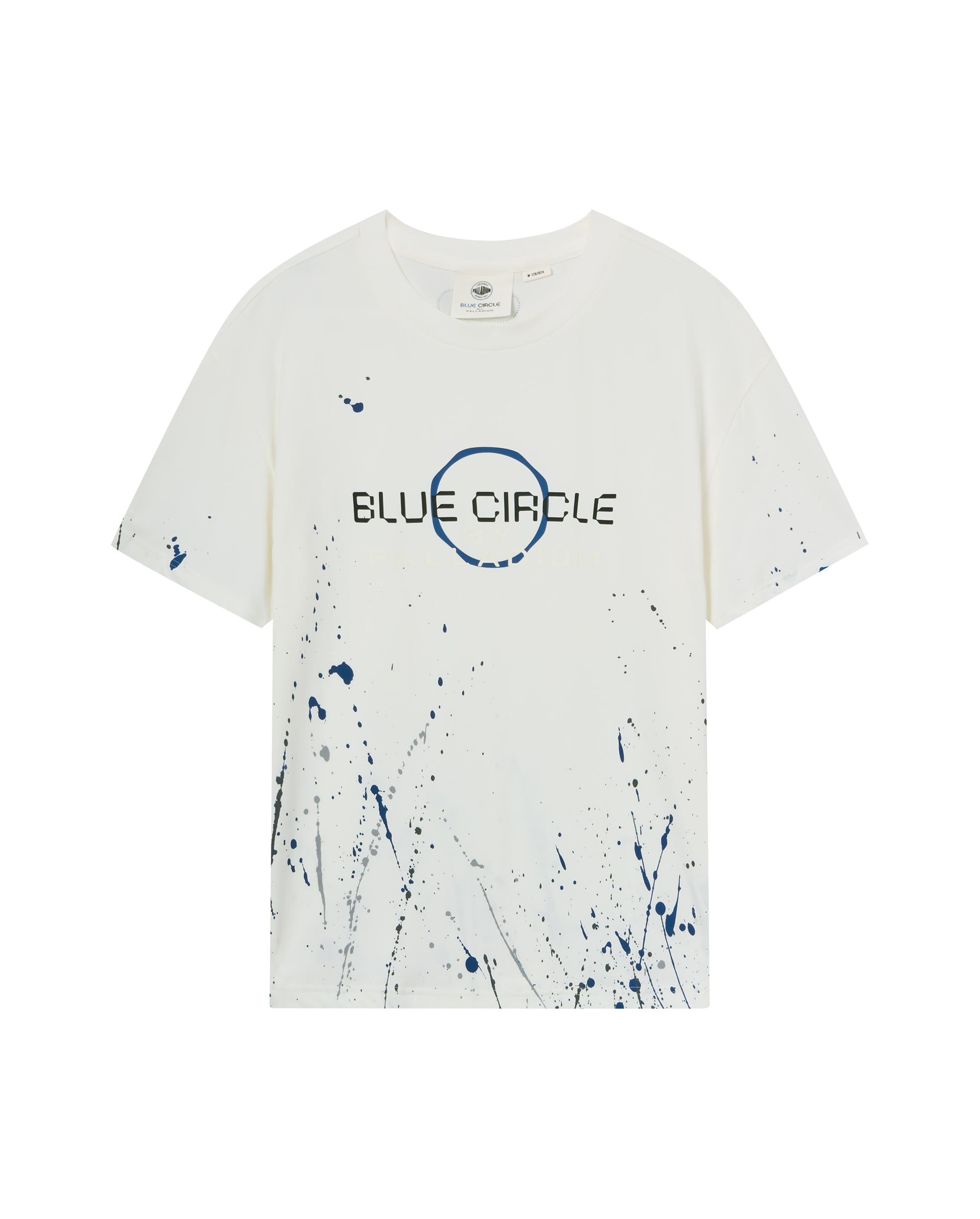 1012659-262 | MEN'S LOGO LOOSE FIT PAINT SPLATTER T-SHIRT | MARSHMALLOW