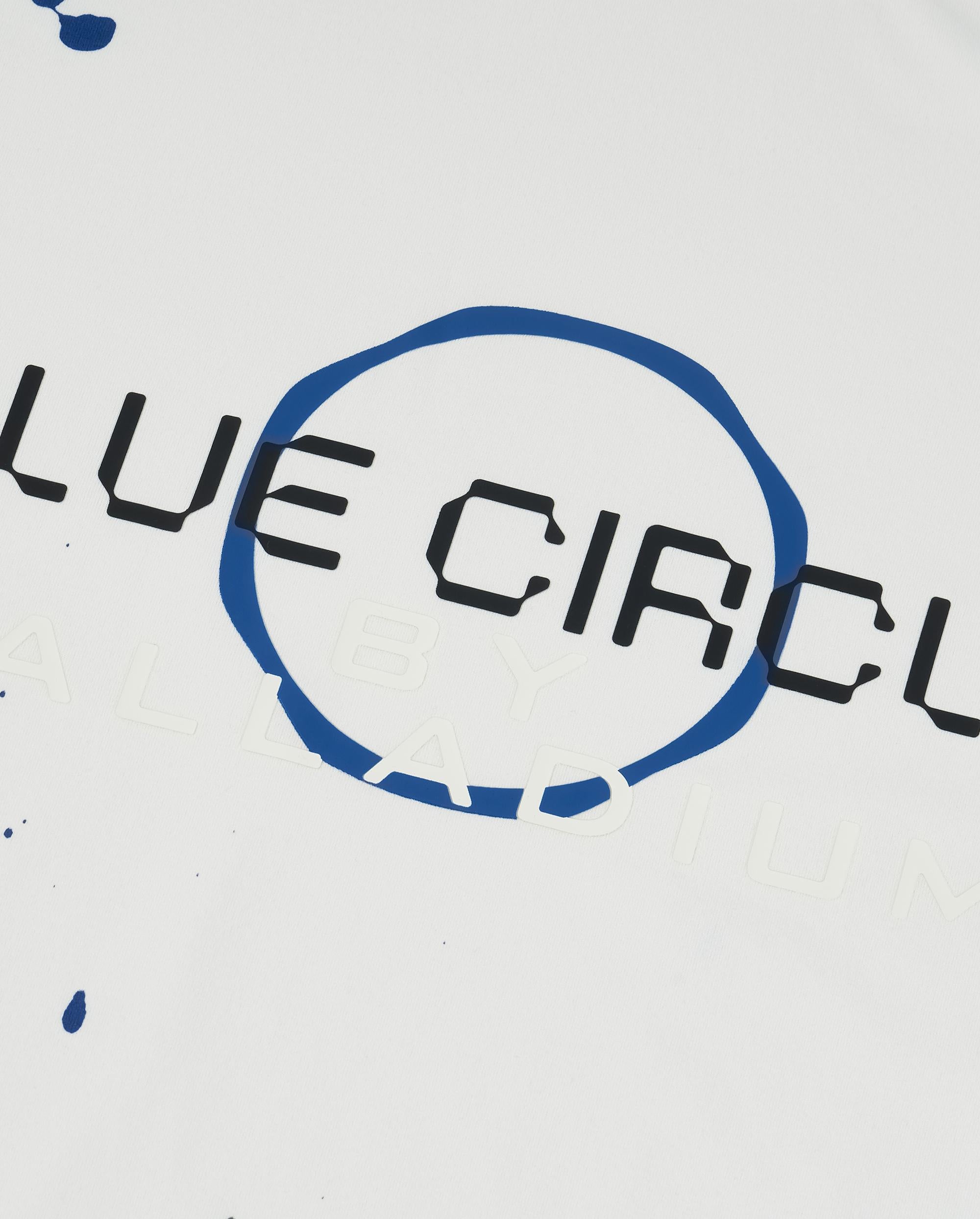 1012659-262 | MEN'S LOGO LOOSE FIT PAINT SPLATTER T-SHIRT | MARSHMALLOW