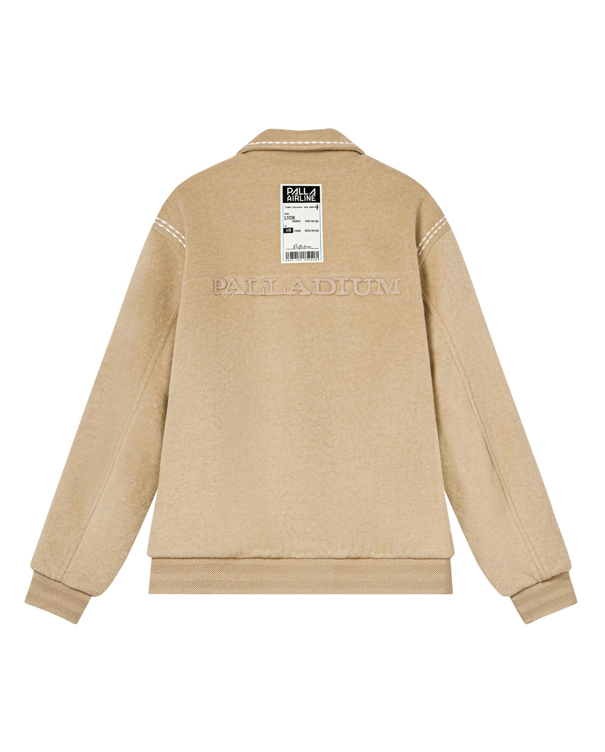 1012756-225 | MEN'S LOGO LOOSE FIT TOP-STITCHING FLEECE JACKET | WHITE PEPPER