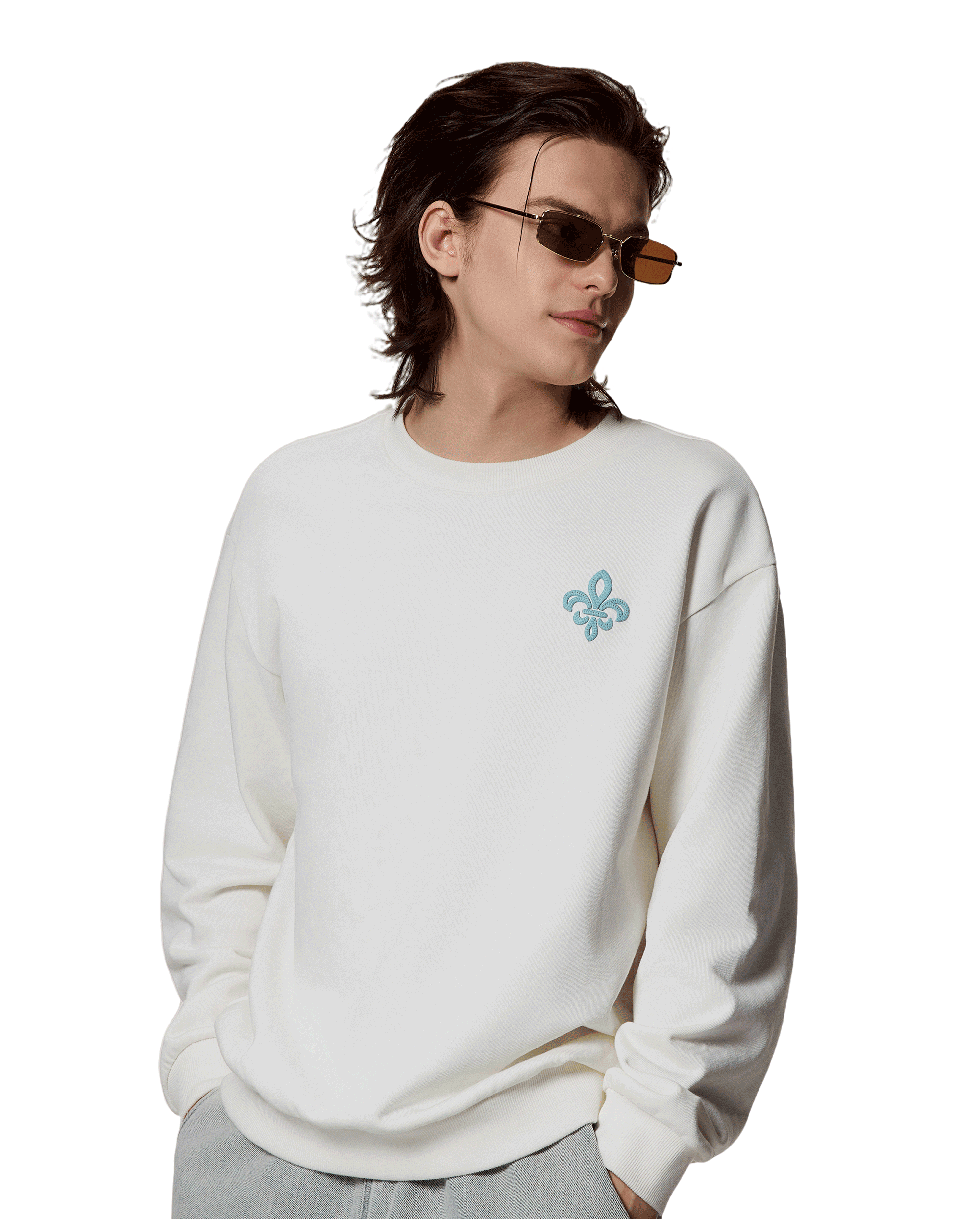 1012762-262 | MEN'S IRIS LOGO COTTON SWEATSHIRT | MARSHMALLOW