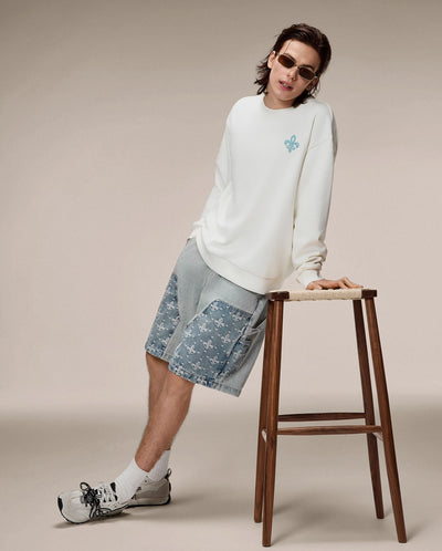 1012762-262 | MEN'S IRIS LOGO COTTON SWEATSHIRT | MARSHMALLOW