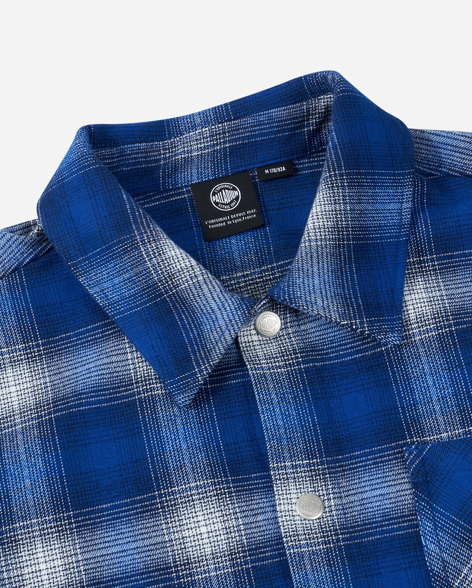 1012763-174 | MEN'S IRIS LOGO LOOSE FIT CHECKED SHIRT | BU/WT