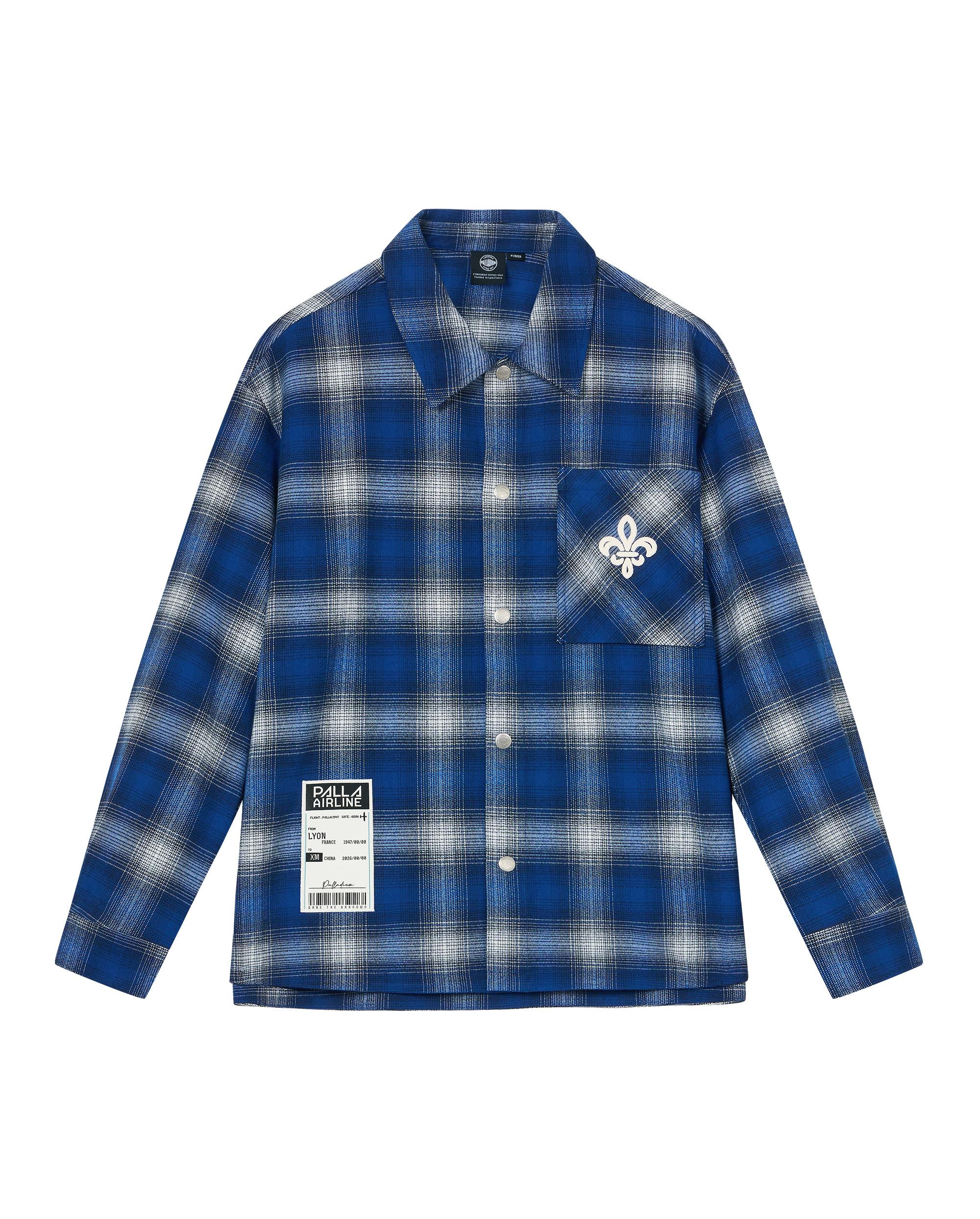 1012763-174 | MEN'S IRIS LOGO LOOSE FIT CHECKED SHIRT | BU/WT