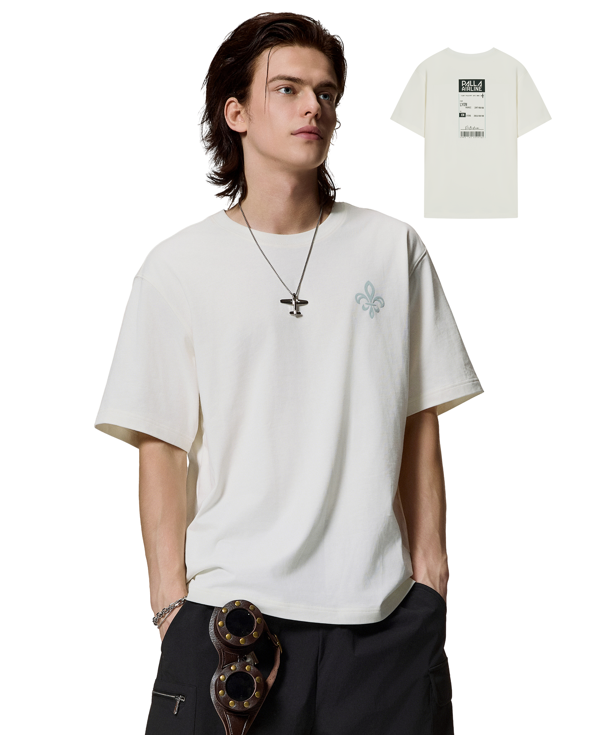 1012765-262 | MEN'S IRIS LOGO LOOSE FIT COTTON T-SHIRT | MARSHMALLOW
