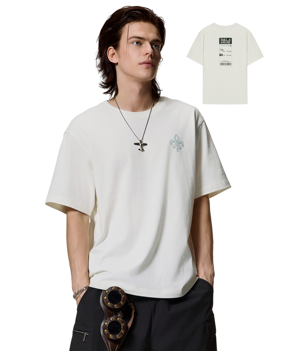1012765-262 | MEN'S IRIS LOGO LOOSE FIT COTTON T-SHIRT | MARSHMALLOW