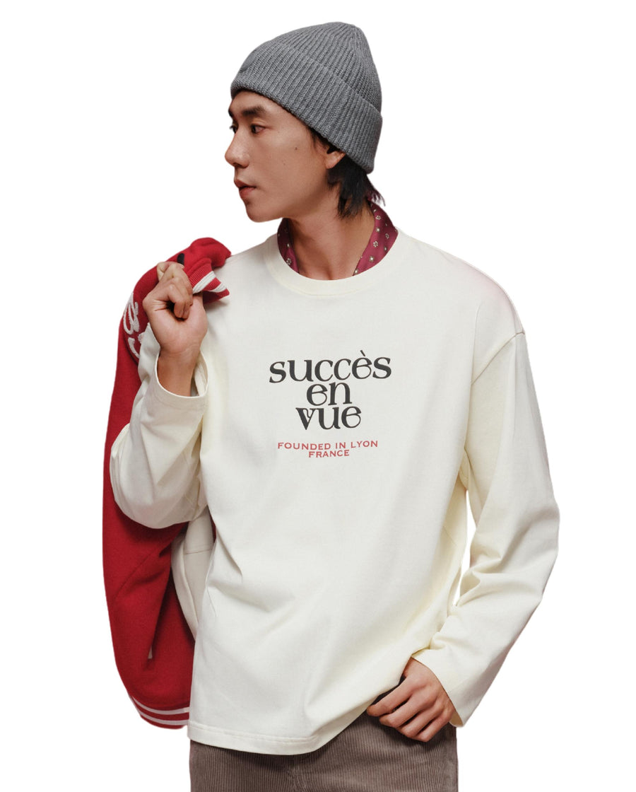 1012781-232 | MEN'S CNY PRINTED LOOSE FIT LONG SLEEVES T-SHIRT | VANILLA ICE