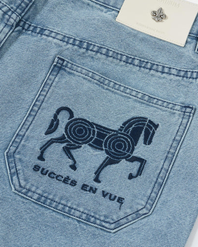 1012783-538 | MEN'S CNY HORSE THEME LOOSE FIT JEANS | ALLURE