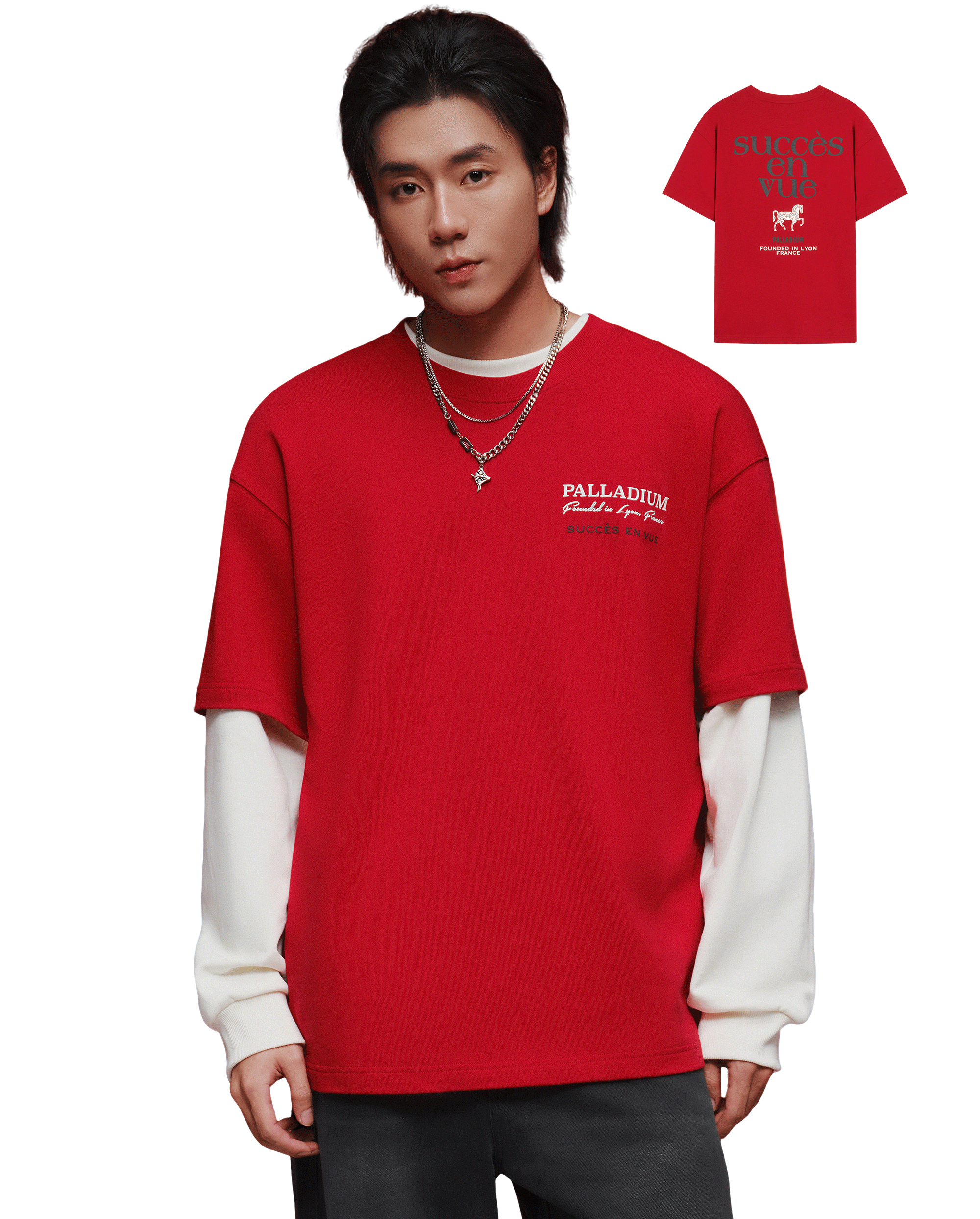 1012788-603 | MEN'S CNY THEME LOGO LOOSE FIT COTTON T-SHIRT | EMBOLDENED