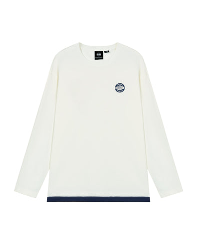 1012793-262 | MEN'S STRIPE LOOSE FIT COTTON LONG SLEEVES T-SHIRT | MARSHMALLOW