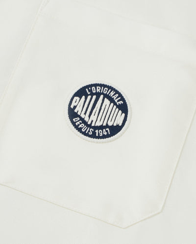 1012796-262 | MEN'S LOGO LOOSE FIT LONG SLEEVES COTTON SHIRT | MARSHMALLOW