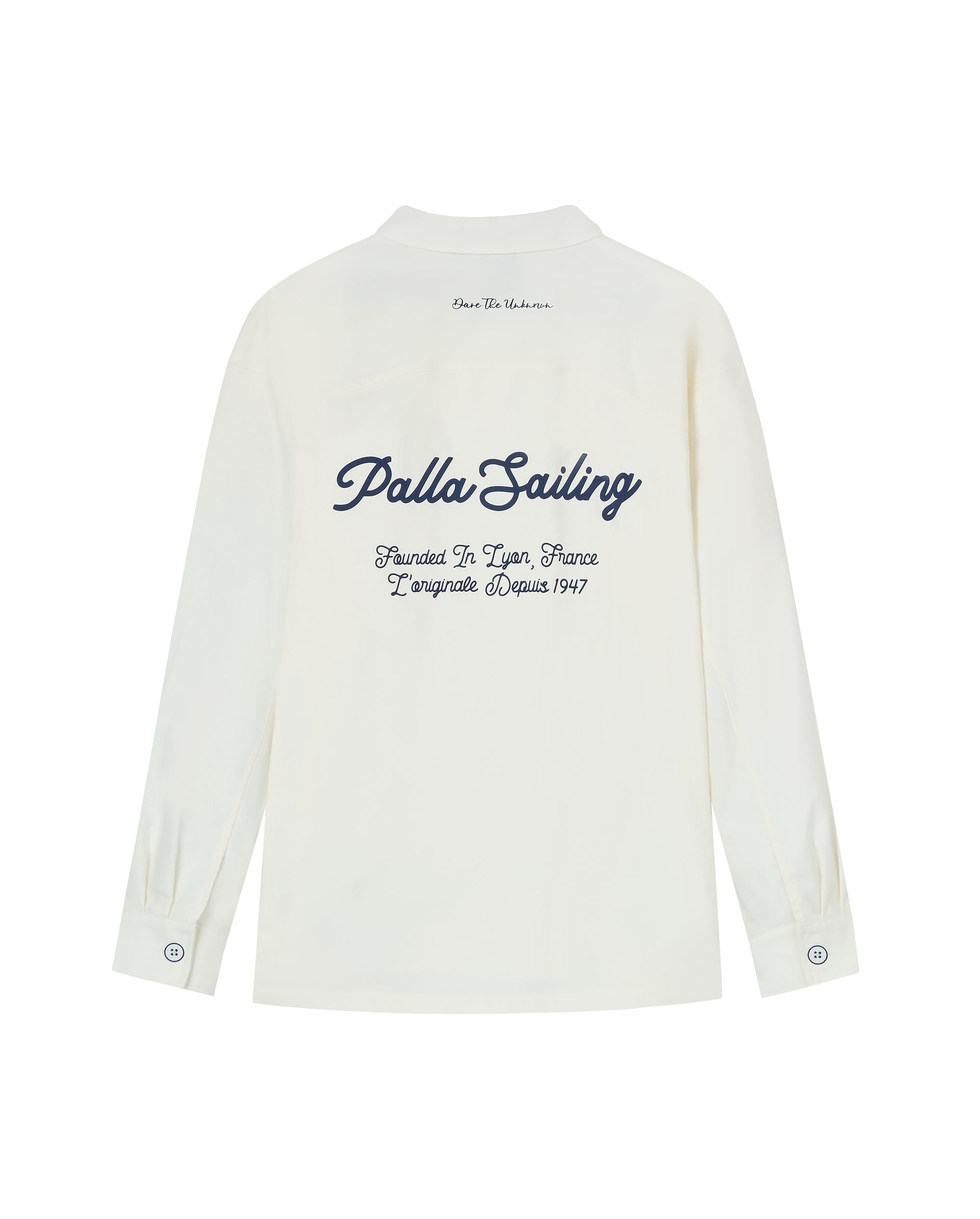 1012796-262 | MEN'S LOGO LOOSE FIT LONG SLEEVES COTTON SHIRT | MARSHMALLOW