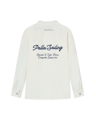 1012796-262 | MEN'S LOGO LOOSE FIT LONG SLEEVES COTTON SHIRT | MARSHMALLOW