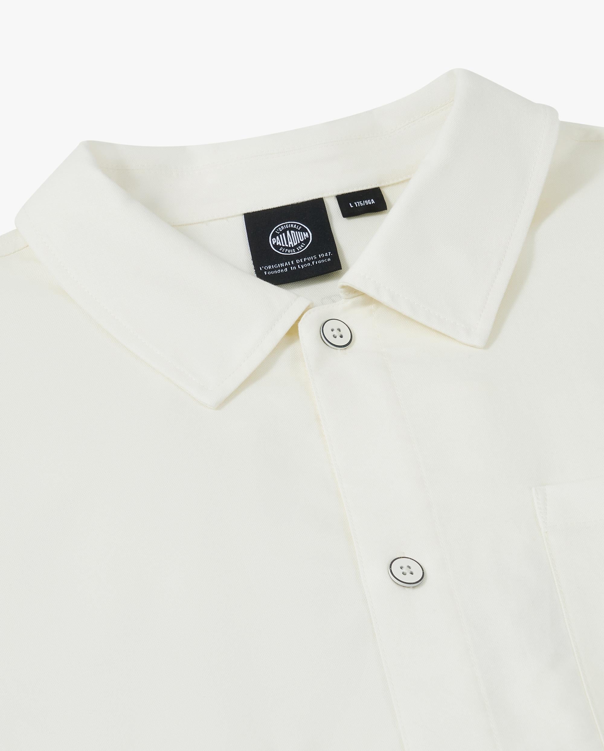 1012796-262 | MEN'S LOGO LOOSE FIT LONG SLEEVES COTTON SHIRT | MARSHMALLOW