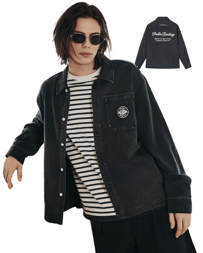 1012797-032 | MEN'S LOGO LOOSE FIT LONG SLEEVES DENIM SHIRT | TAP SHOE