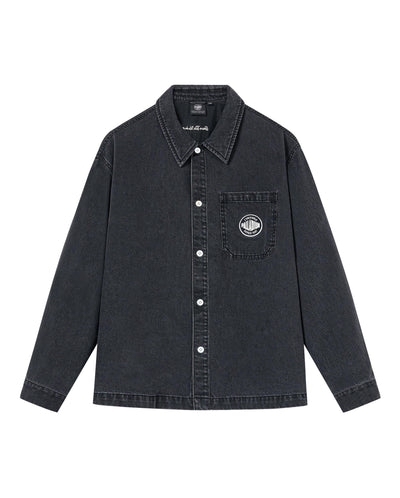 1012797-032 | MEN'S LOGO LOOSE FIT LONG SLEEVES DENIM SHIRT | TAP SHOE