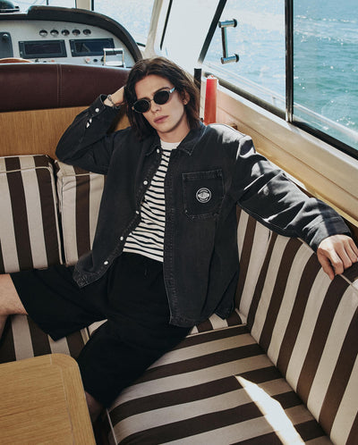 1012797-032 | MEN'S LOGO LOOSE FIT LONG SLEEVES DENIM SHIRT | TAP SHOE