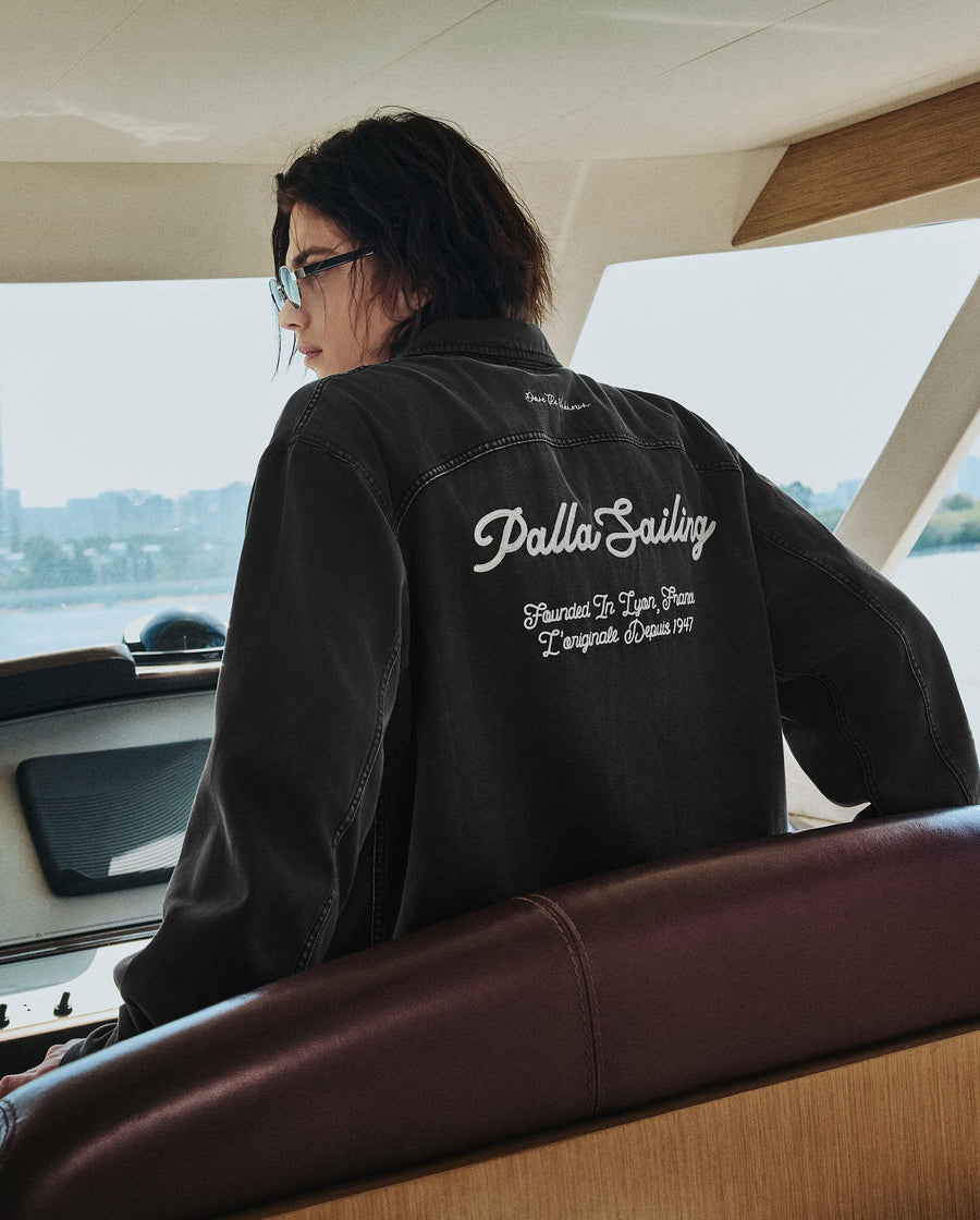 1012797-032 | MEN'S LOGO LOOSE FIT LONG SLEEVES DENIM SHIRT | TAP SHOE