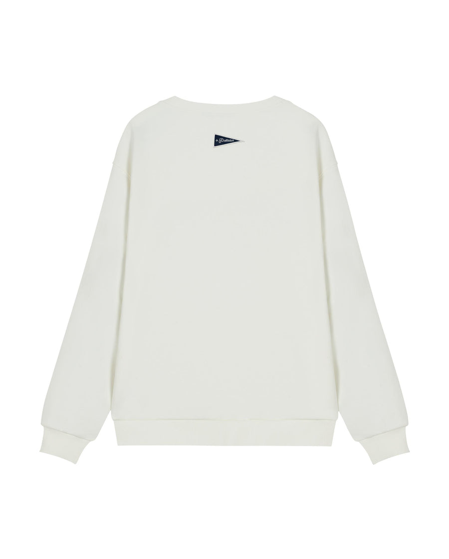 1012801-262 | MEN'S VOYAGE THEME DROPPED SHOULDERS SWEATSHIRT | MARSHMALLOW