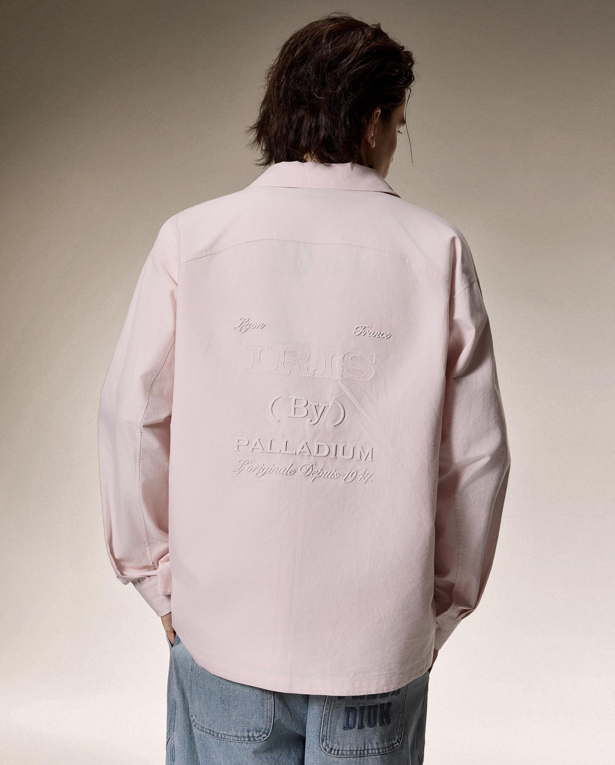 1012805-631 | MEN'S LOGO LOOSE FIT LONG SLEEVES COTTON SHIRT | MAUVE MORN