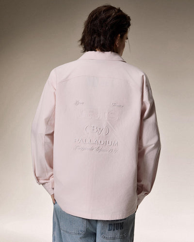 1012805-631 | MEN'S LOGO LOOSE FIT LONG SLEEVES COTTON SHIRT | MAUVE MORN