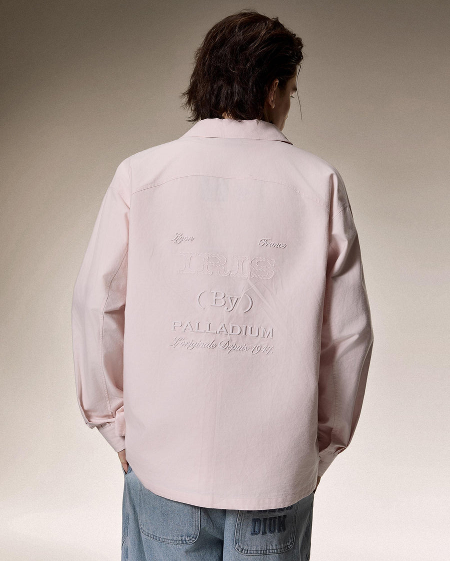 1012805-631 | MEN'S LOGO LOOSE FIT LONG SLEEVES COTTON SHIRT | MAUVE MORN