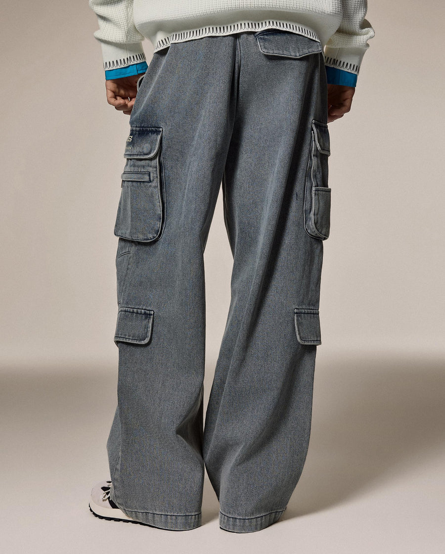 1012806-097 | MEN'S VINTAGE STONE WASHED CARGO JEANS | STORMY WEATHER