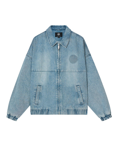 1012810-489 | MEN'S LOGO LOOSE FIT WASHED DENIM JACKET | ARCTIC ICE