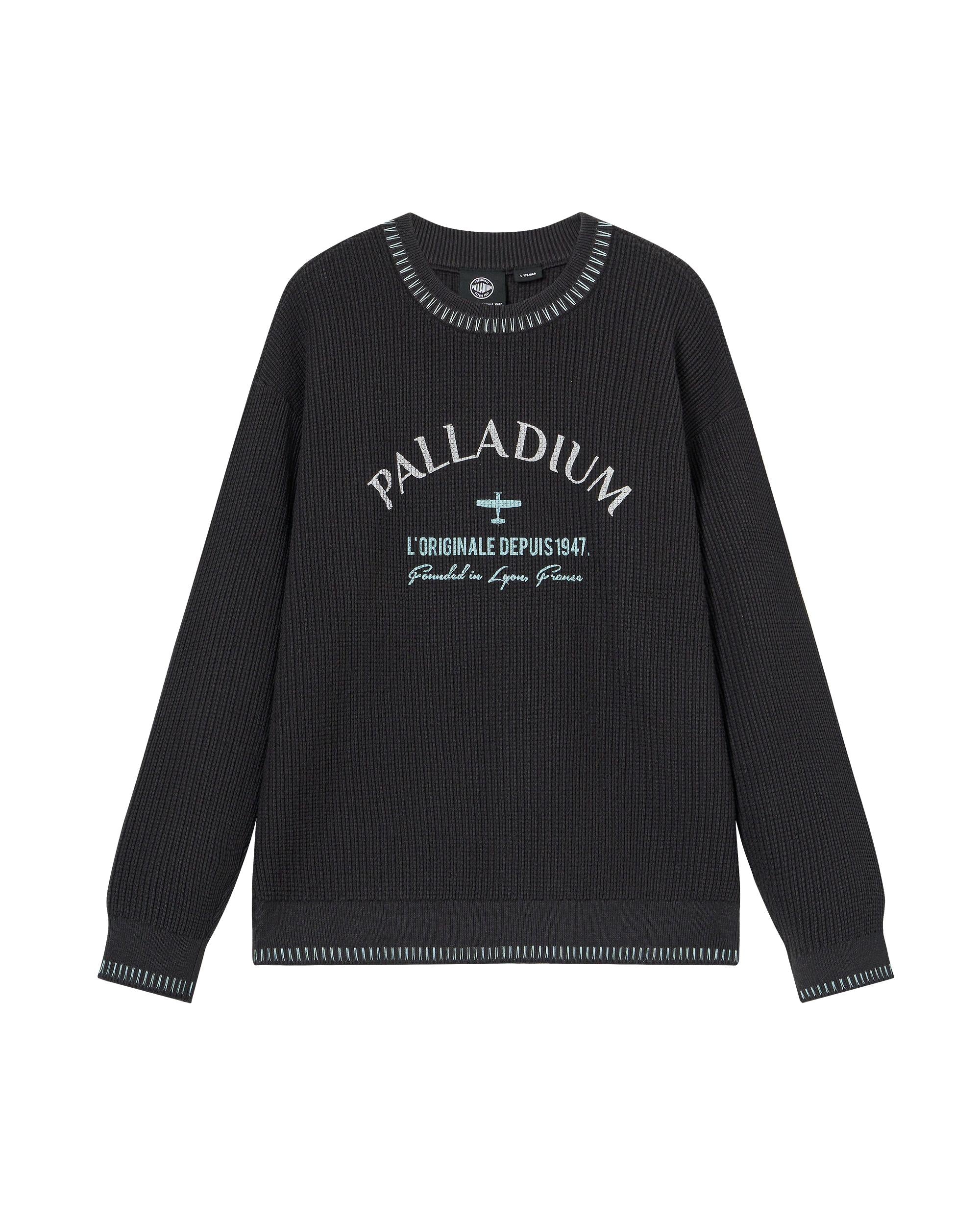 1012813-063 | MEN'S PALLADIUM LOGO TOP-STITCHING SWEATER | BLACK SAND