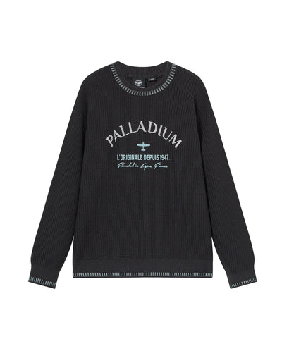 1012813-063 | MEN'S PALLADIUM LOGO TOP-STITCHING SWEATER | BLACK SAND
