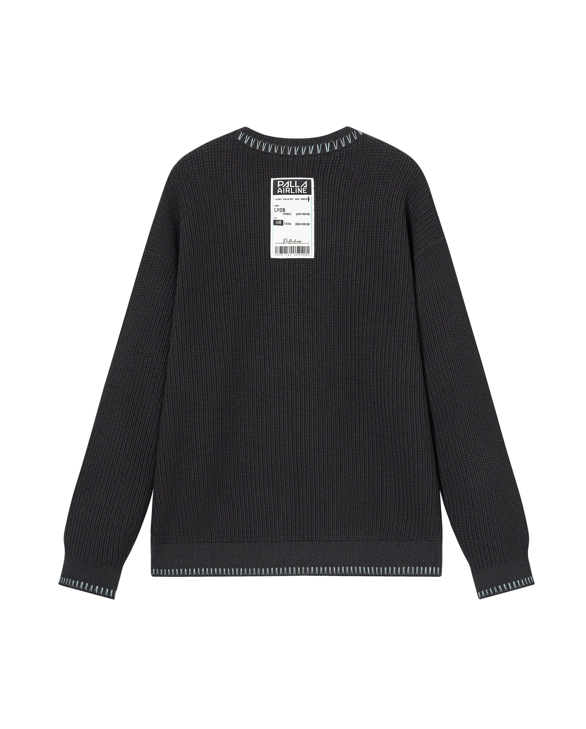 1012813-063 | MEN'S PALLADIUM LOGO TOP-STITCHING SWEATER | BLACK SAND