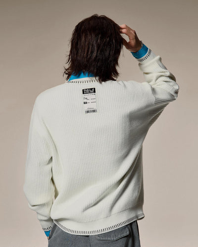 1012813-232 | MEN'S PALLADIUM LOGO TOP-STITCHING SWEATER | VANILLA ICE