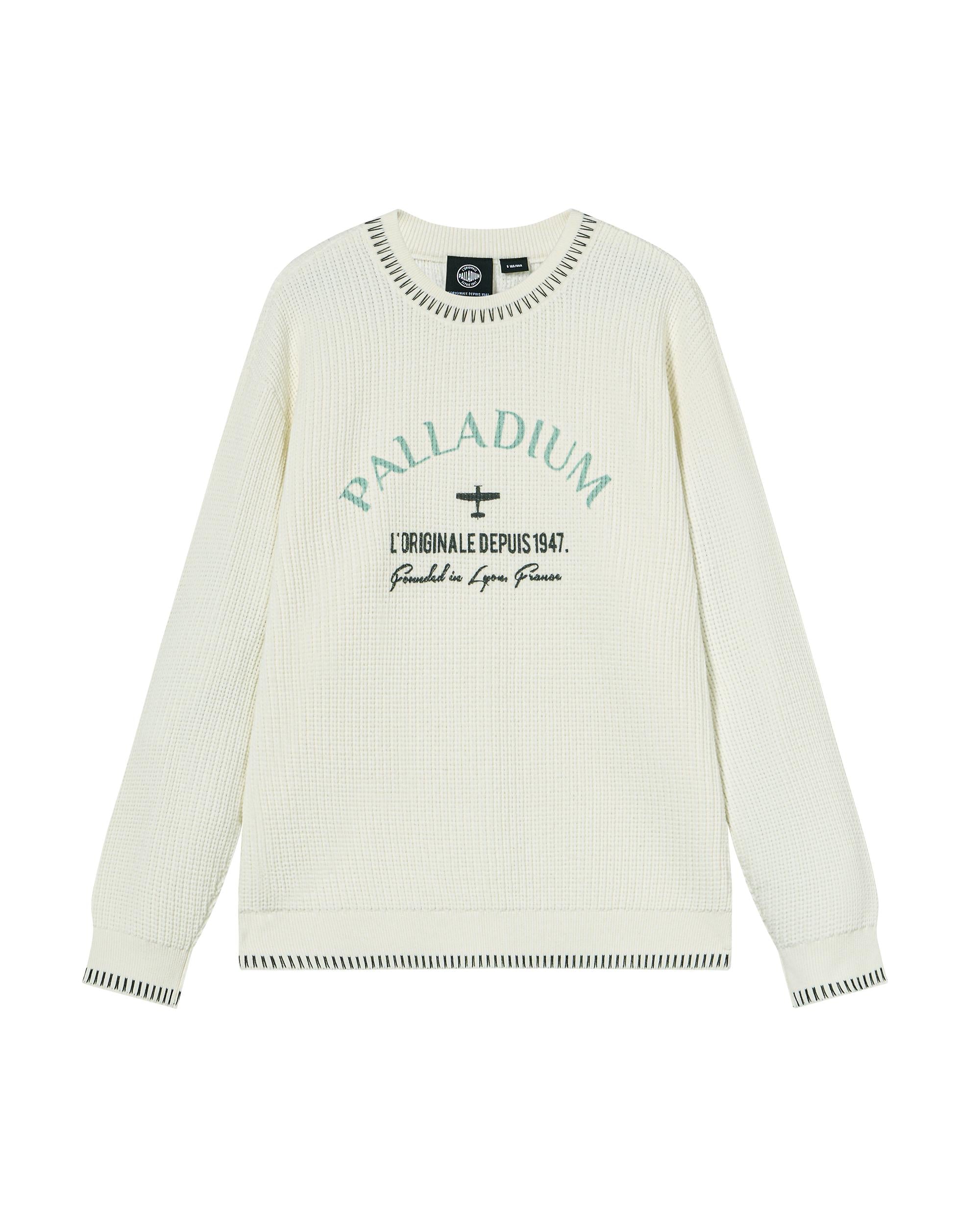 1012813-232 | MEN'S PALLADIUM LOGO TOP-STITCHING SWEATER | VANILLA ICE