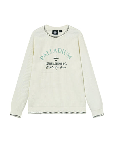 1012813-232 | MEN'S PALLADIUM LOGO TOP-STITCHING SWEATER | VANILLA ICE
