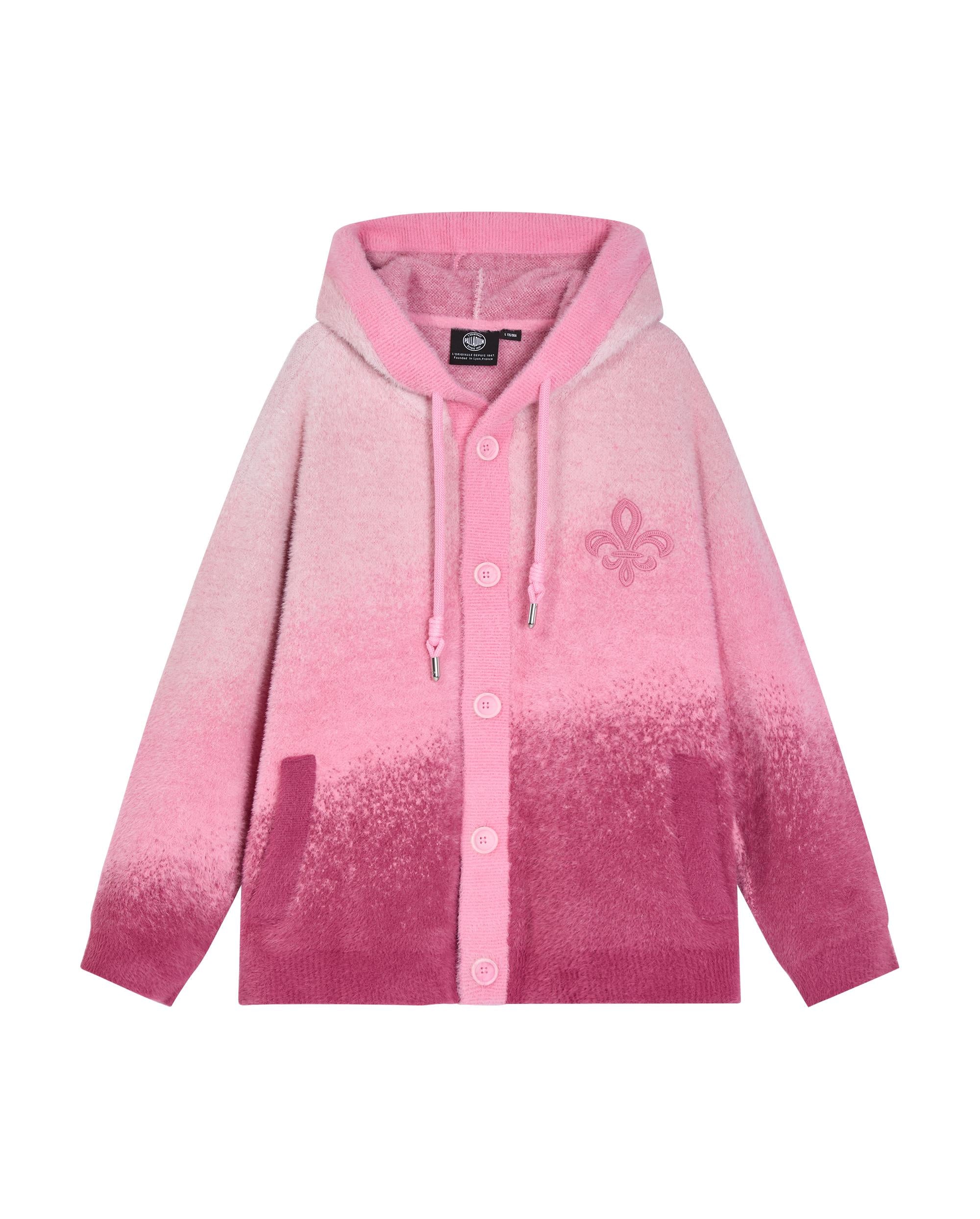 1012930-544 | MEN'S IRIS LOGO GRADIENT COLOR HOODED CARDIGAN | PINK