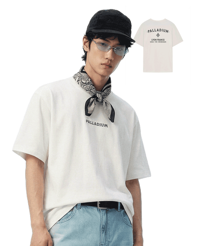 1013006-262 | MEN'S VINTAGE PALLADIUM LOGO T-SHIRT | MARSHMALLOW