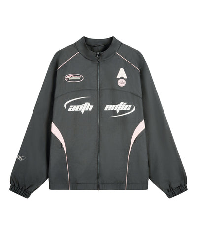 1013143-082 | MEN'S LOOSE FIT RETRO MOTORCYCLE JACKET | GRAY PINSTRIP