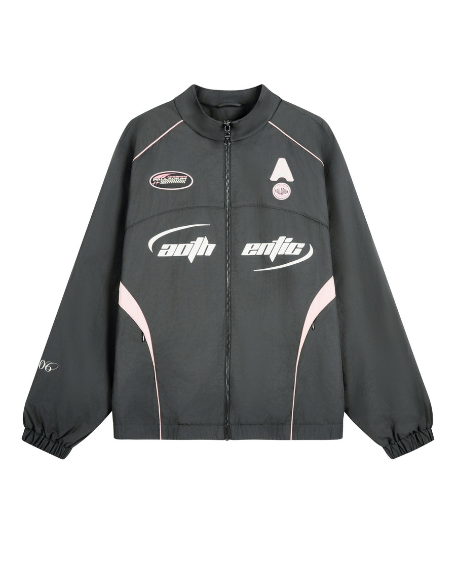 1013143-082 | MEN'S LOOSE FIT RETRO MOTORCYCLE JACKET | GRAY PINSTRIP