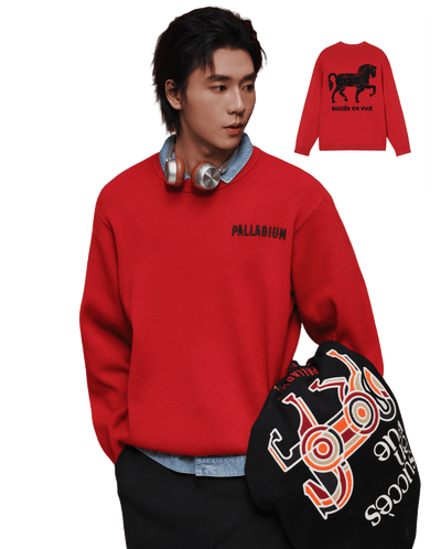 1013466-603 | MEN'S PALLADIUM LOGO CNY THEME PRINTED SWEATER | EMBOLDENED