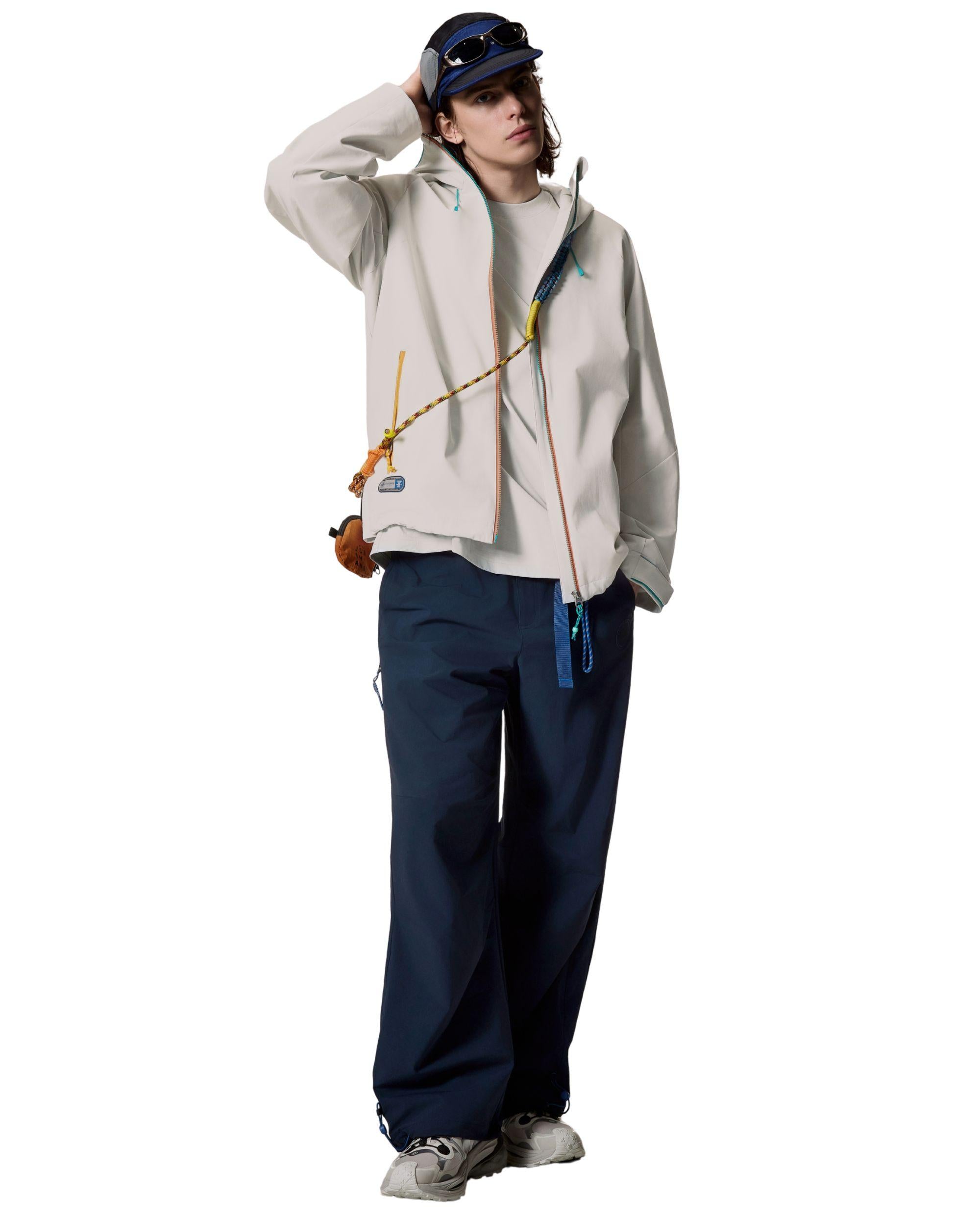 1013553-149 | MEN'S LOOSE FIT WATER REPELLENT WINDPROOFS JACKET | DAWM BU/GY