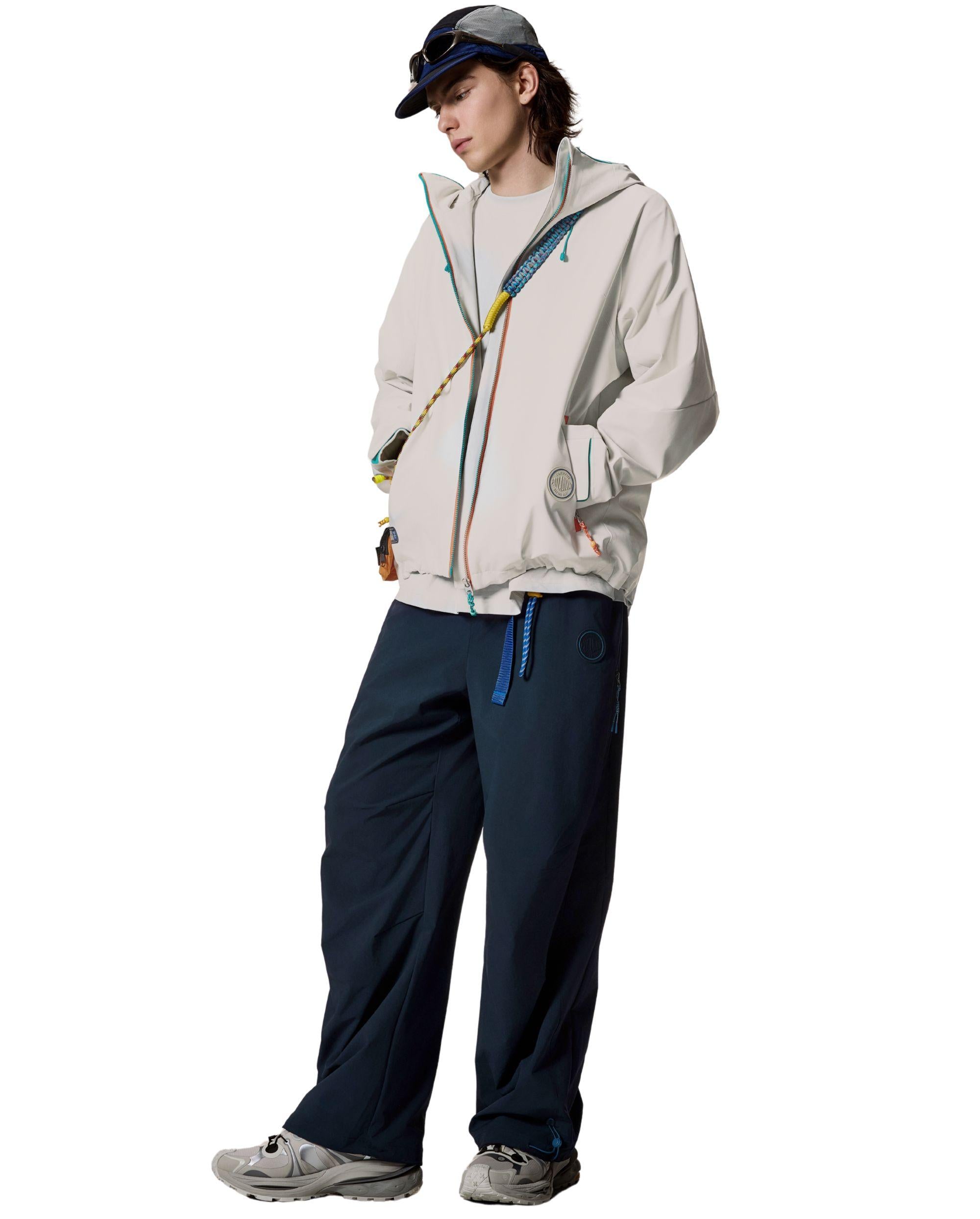 1013555-467 | MEN'S PALLADIUM LOGO BELTED STRAIGHT PANTS | SKY CAPTAIN