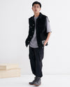 106961-008 | MEN'S PLDM LOGO COTTOM DENIM VEST JACKET | BLACK