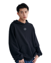 106975-008 | MEN'S PALLADIUM LOGO LOOSE FIT COTTON HOODIE | BLACK