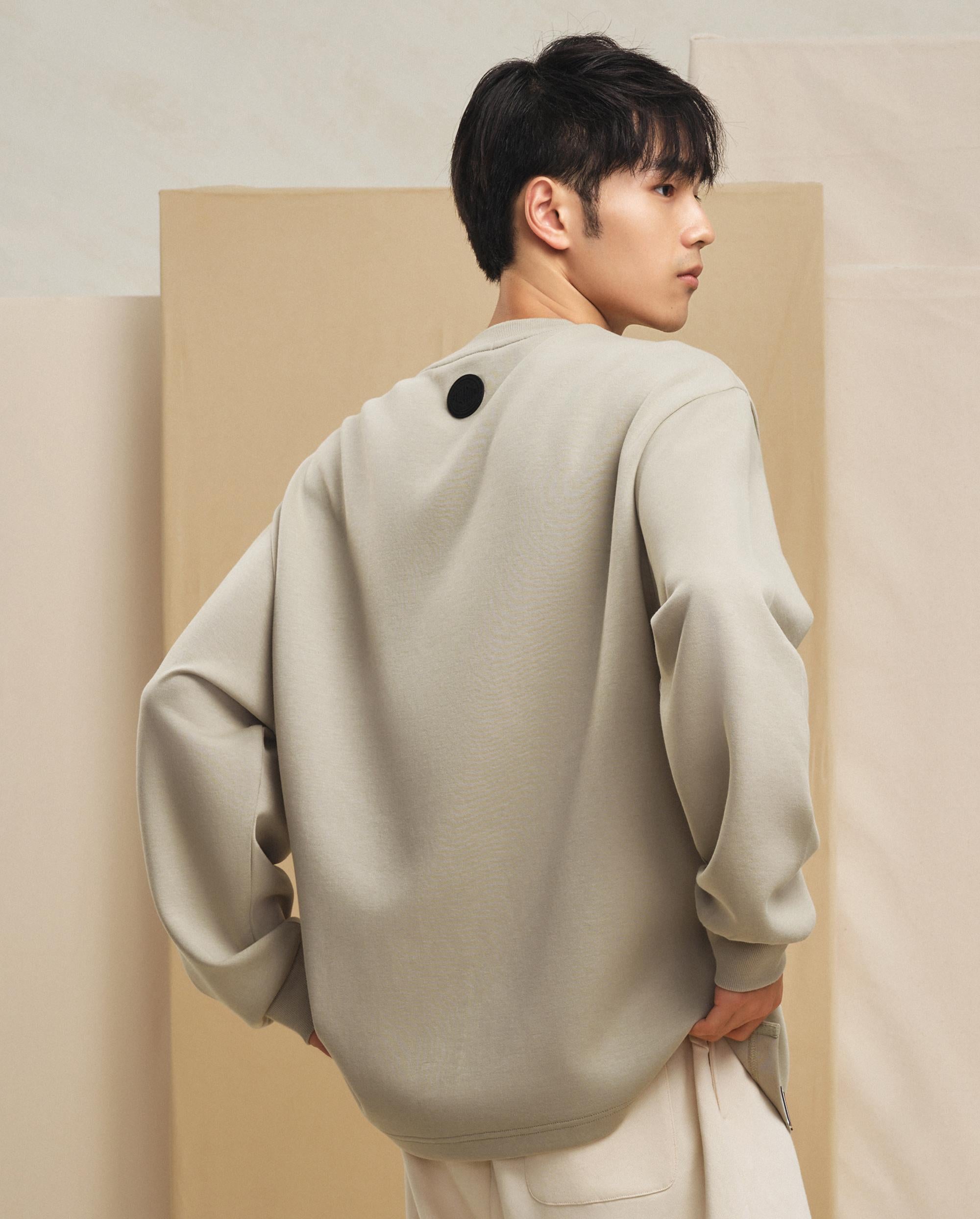 107753-027 | MEN'S PALLADIUM LOGO LOOSE FIT SWEATSHIRT | AQUA GRAY