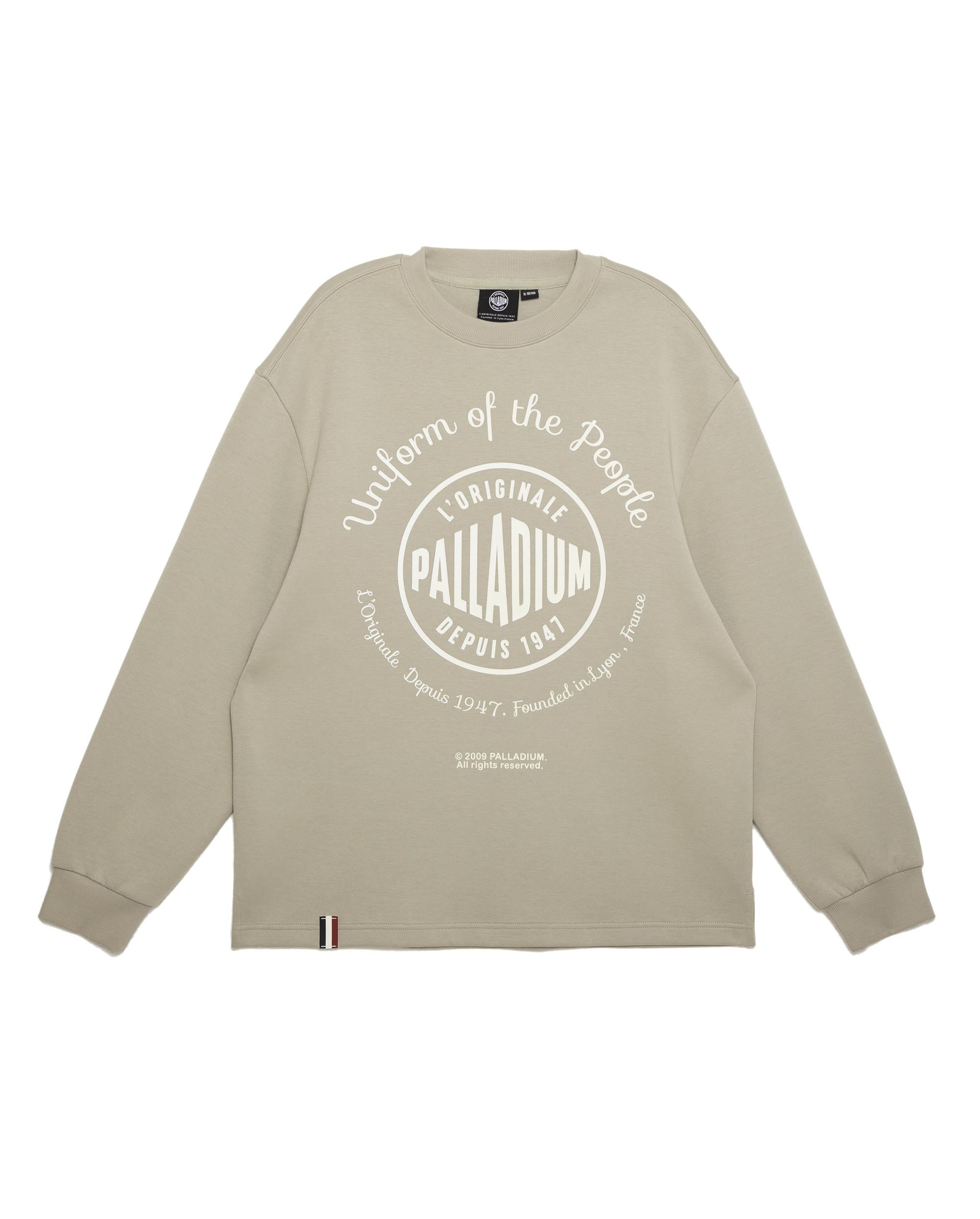 107753-027 | MEN'S PALLADIUM LOGO LOOSE FIT SWEATSHIRT | AQUA GRAY