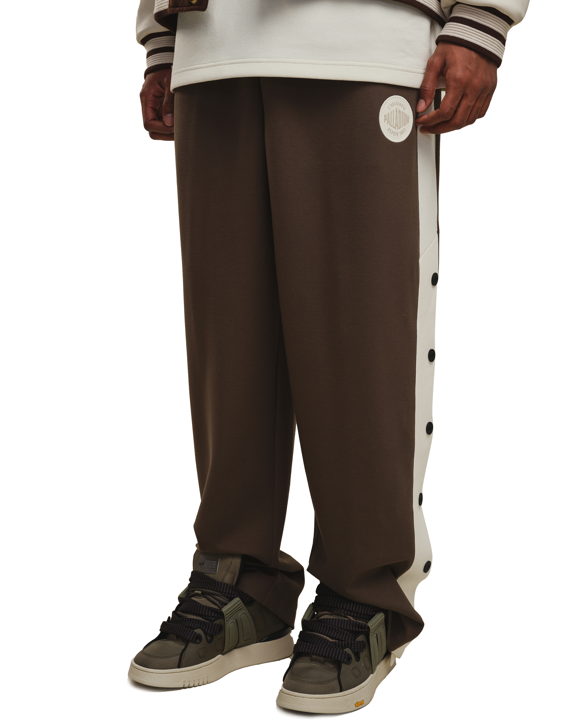 107762-282 | MEN'S PALLADIUM LOGO SIDE STRIPED PANTS | MAJOR BROWN