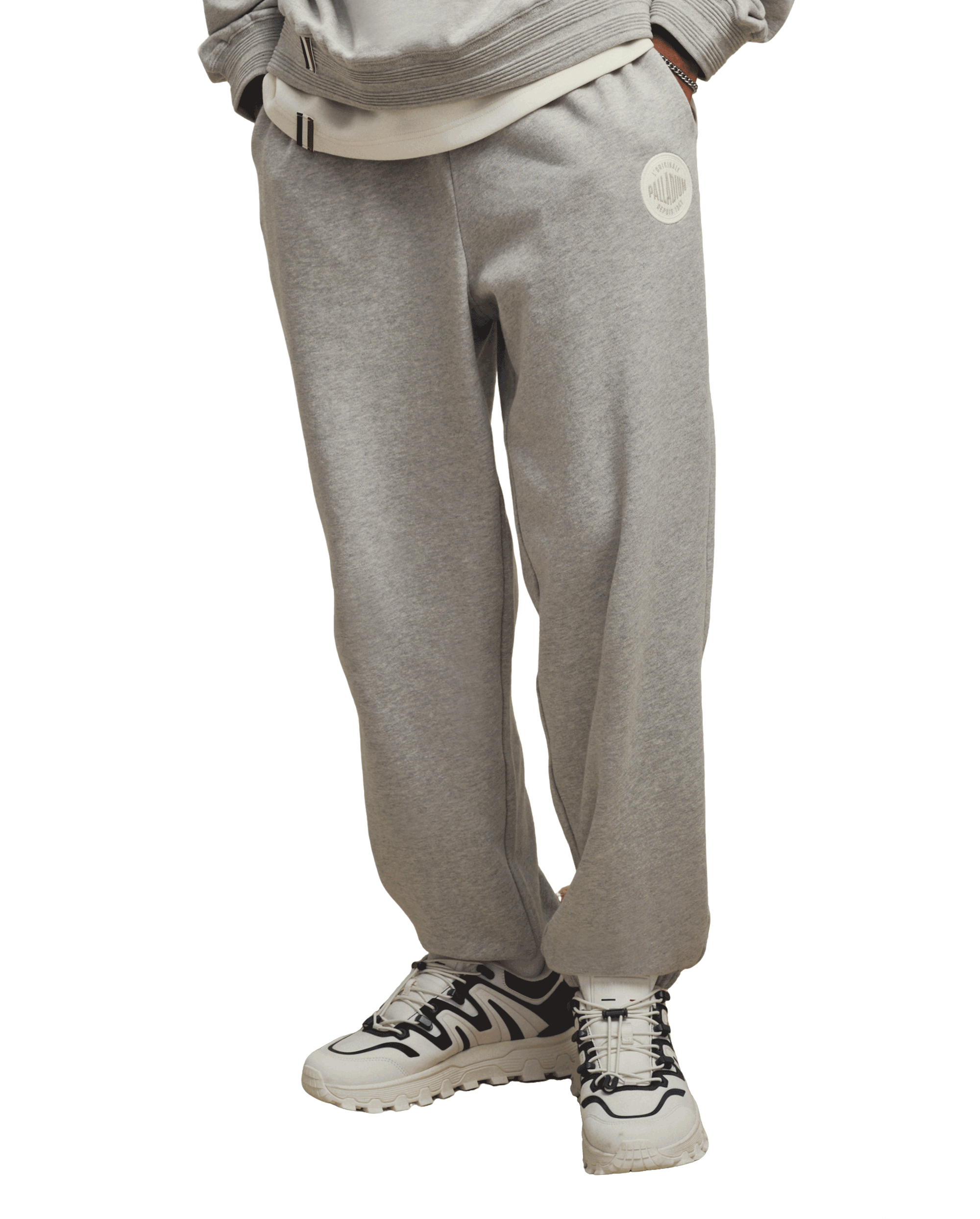 107764-031 | MEN'S PALLADIUM LOGO COTTON JOGGER PANTS | FLINT GRAY