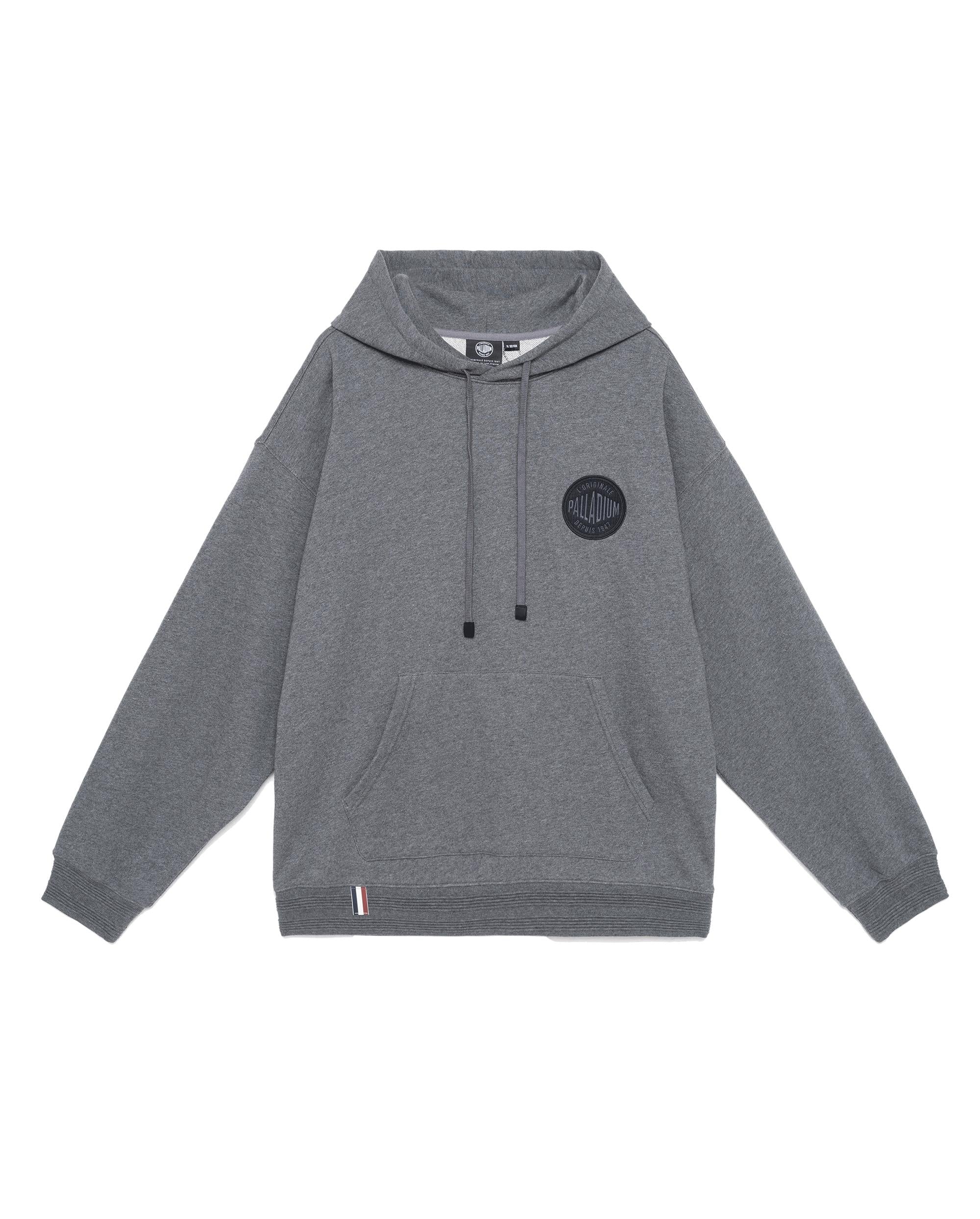 107779-036 | MEN'S PALLADIUM LOGO LOOSE FIT COTTON HOODIE | IRON GATE